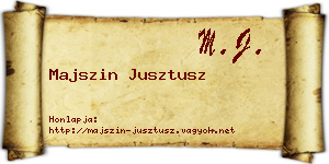 Majszin Jusztusz névjegykártya
